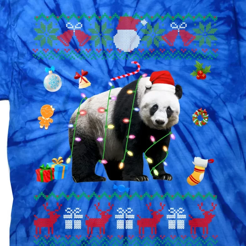 Funny Ugly Xmas Sweater Animals Lights Christmas Panda Bear Great Gift Tie-Dye T-Shirt