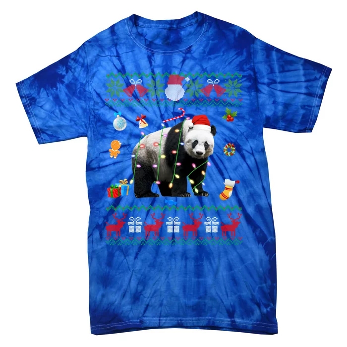 Funny Ugly Xmas Sweater Animals Lights Christmas Panda Bear Great Gift Tie-Dye T-Shirt