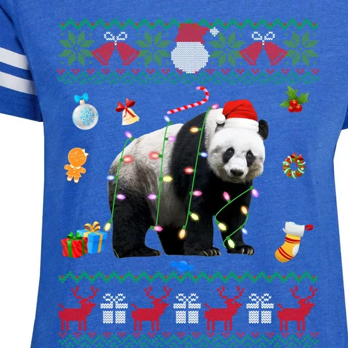 Funny Ugly Xmas Sweater Animals Lights Christmas Panda Bear Great Gift Enza Ladies Jersey Football T-Shirt