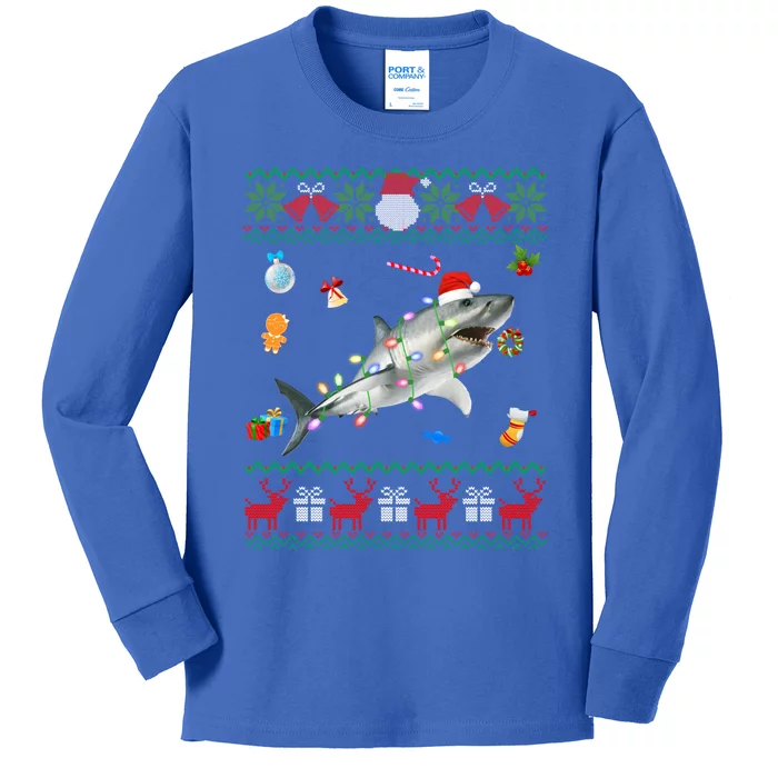 Funny Ugly Xmas Sweater Animals Lights Christmas Shark Meaningful Gift Kids Long Sleeve Shirt