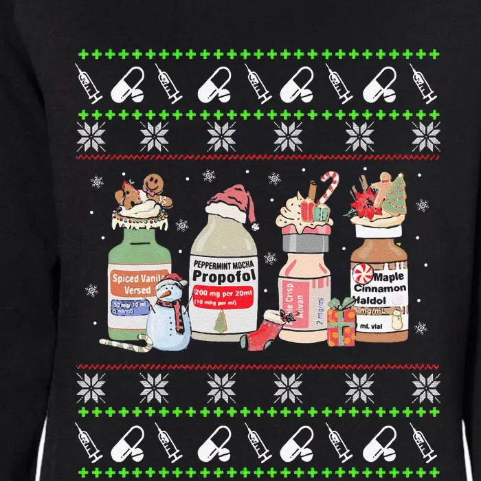 Funny Ugly Xmas Propofol Christmas Nurse Womens California Wash Sweatshirt