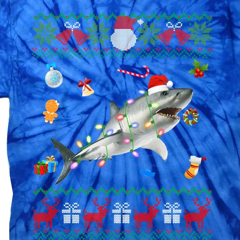 Funny Ugly Xmas Sweater Animals Lights Christmas Shark Cool Gift Tie-Dye T-Shirt