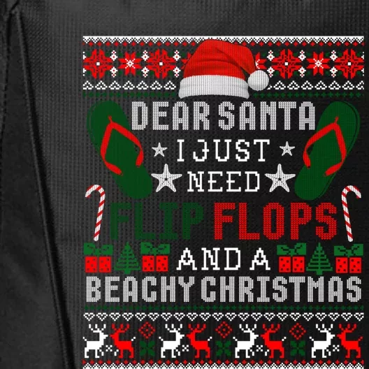 Fun Ugly Xmas Dear Santa Letter Christmas Flip Flops Beach City Backpack