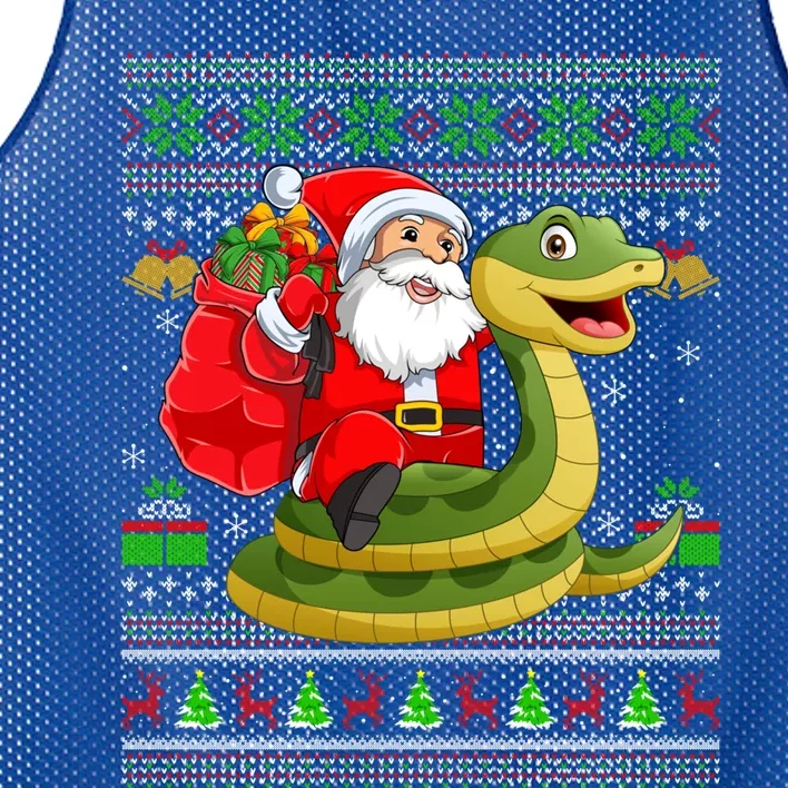 Funny Ugly Xmas Santa Riding Snake Christmas Gift Mesh Reversible Basketball Jersey Tank