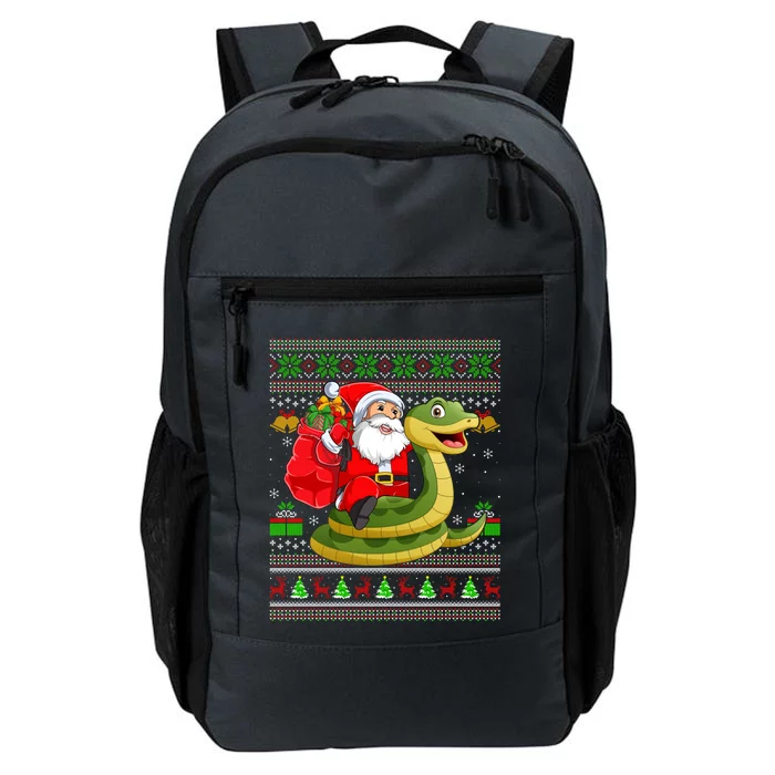 Funny Ugly Xmas Santa Riding Snake Christmas Gift Daily Commute Backpack