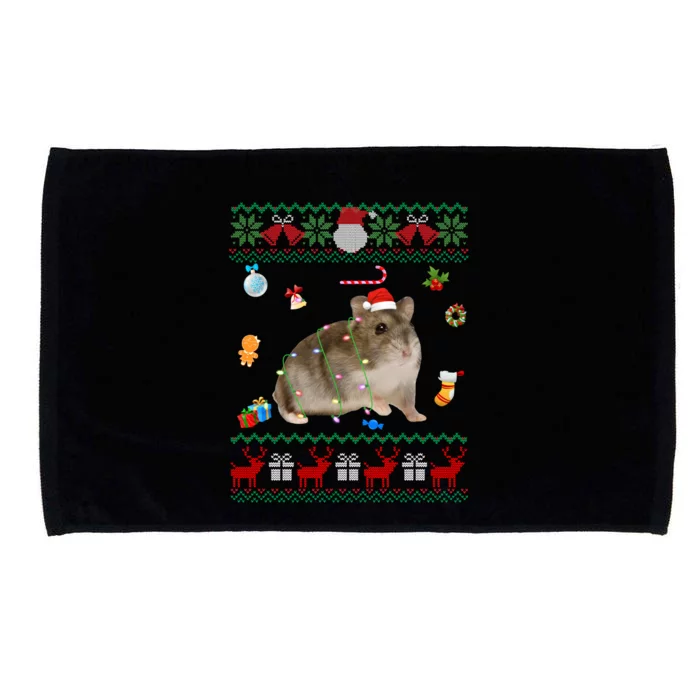 Funny Ugly Xmas Sweater Animals Lights Christmas Hamster Great Gift Microfiber Hand Towel