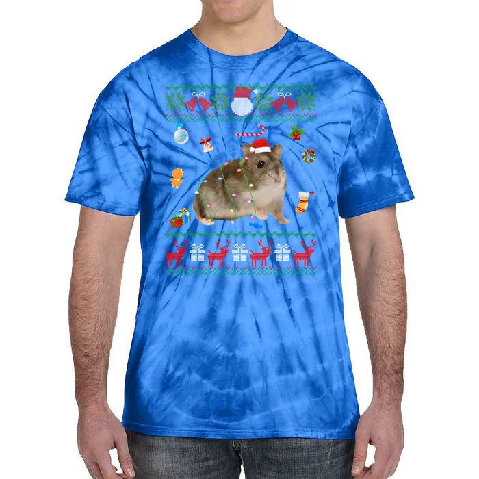 Funny Ugly Xmas Sweater Animals Lights Christmas Hamster Great Gift Tie-Dye T-Shirt