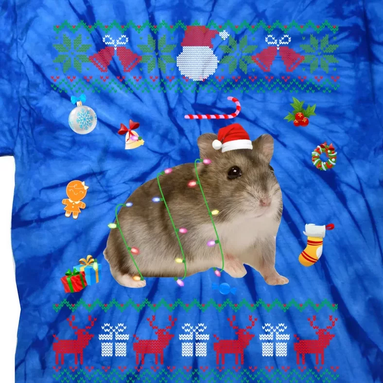 Funny Ugly Xmas Sweater Animals Lights Christmas Hamster Great Gift Tie-Dye T-Shirt