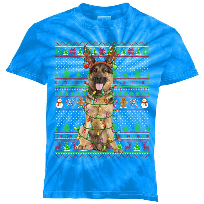 Funny Ugly Xmas Sweater Style Ger Shepherd Dog Christmas Gift Kids Tie-Dye T-Shirt