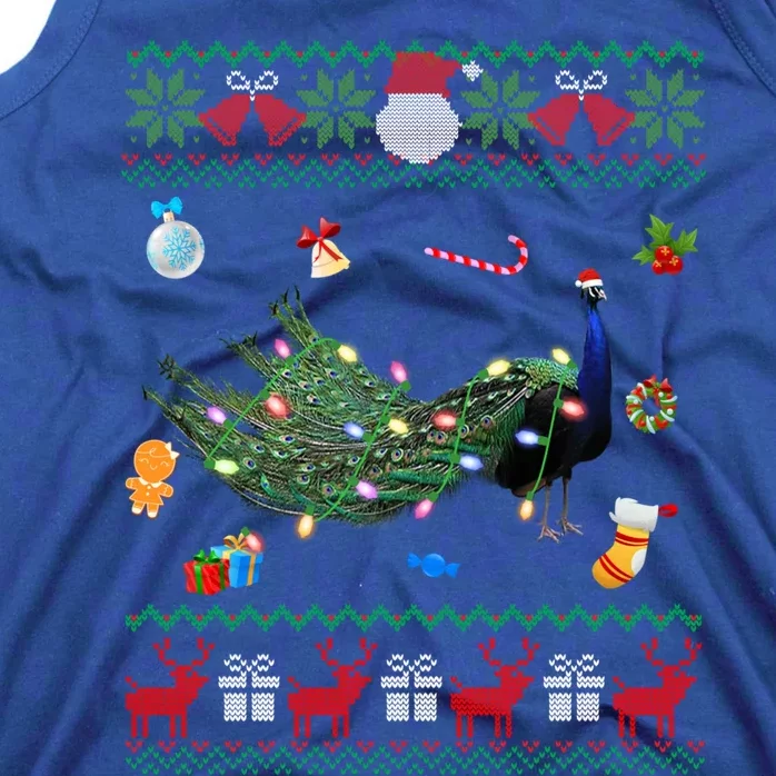 Funny Ugly Xmas Sweater Animals Lights Christmas Peacock Cute Gift Tank Top