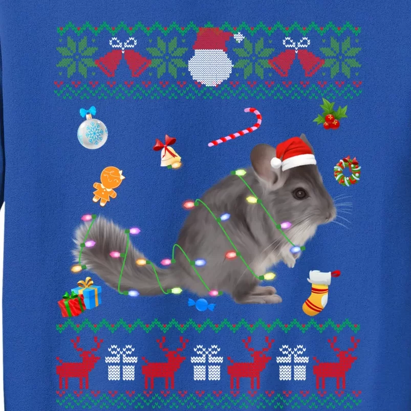 Funny Ugly Xmas Sweater Animals Lights Christmas Chinchilla Gift Tall Sweatshirt