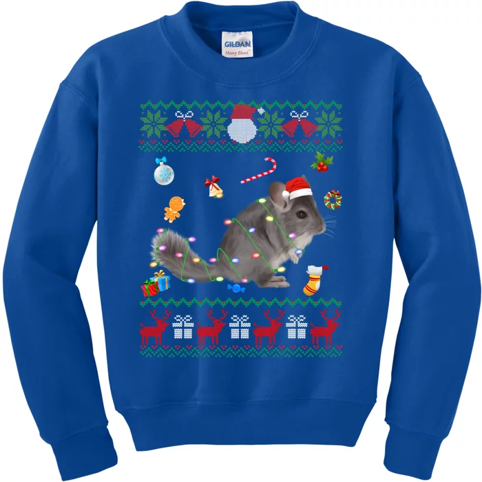 Funny Ugly Xmas Sweater Animals Lights Christmas Chinchilla Gift Kids Sweatshirt