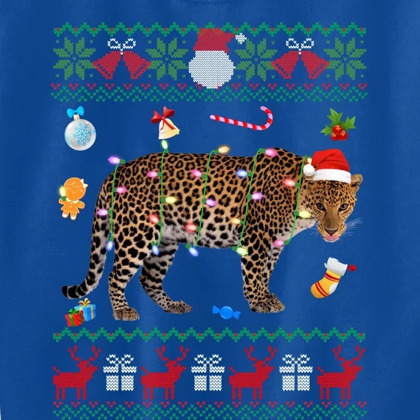 Funny Ugly Xmas Sweater Animals Lights Christmas Leopard Meaningful Gift Kids Sweatshirt