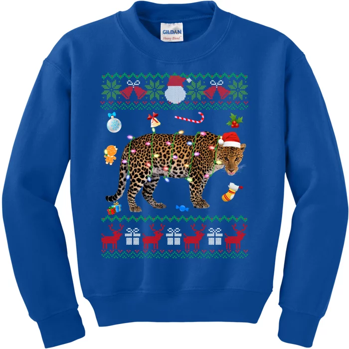 Funny Ugly Xmas Sweater Animals Lights Christmas Leopard Meaningful Gift Kids Sweatshirt