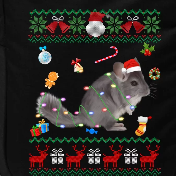 Funny Ugly Xmas Sweater Animals Lights Christmas Chinchilla Gift Impact Tech Backpack