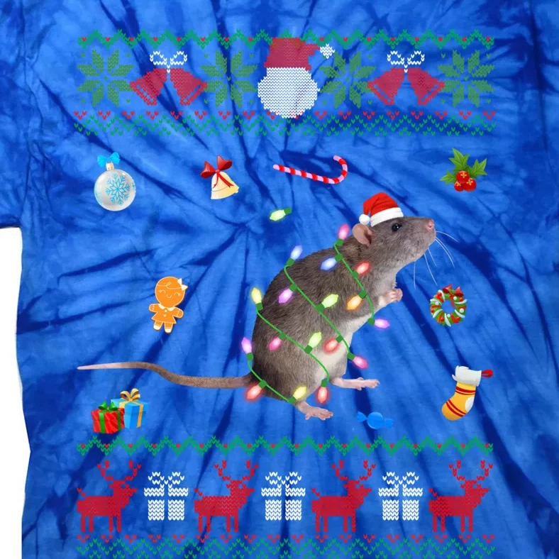 Funny Ugly Xmas Sweater Animals Lights Christmas Rat Funny Gift Tie-Dye T-Shirt