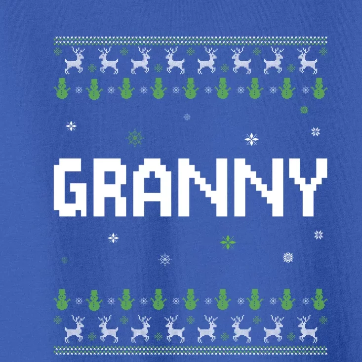 Funny Ugly Xmas Sweater Style Matching Granny Ugly Christmas Gift Toddler T-Shirt