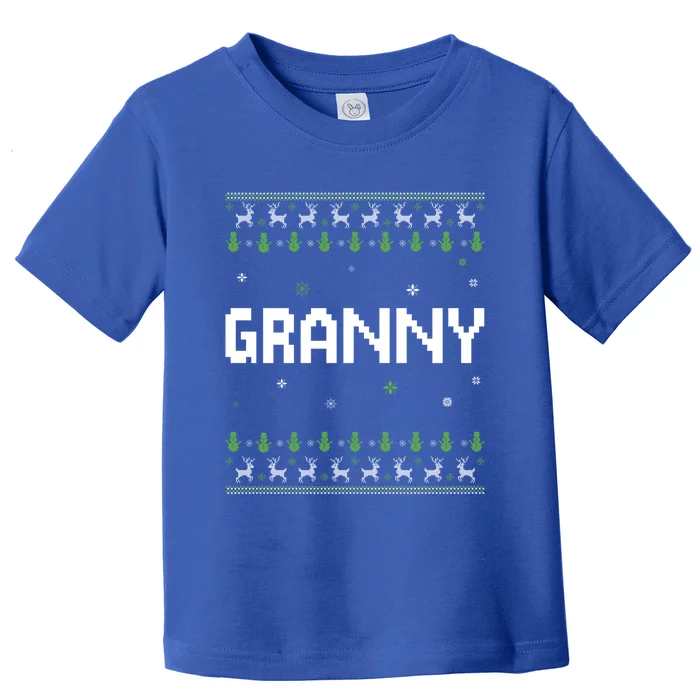 Funny Ugly Xmas Sweater Style Matching Granny Ugly Christmas Gift Toddler T-Shirt