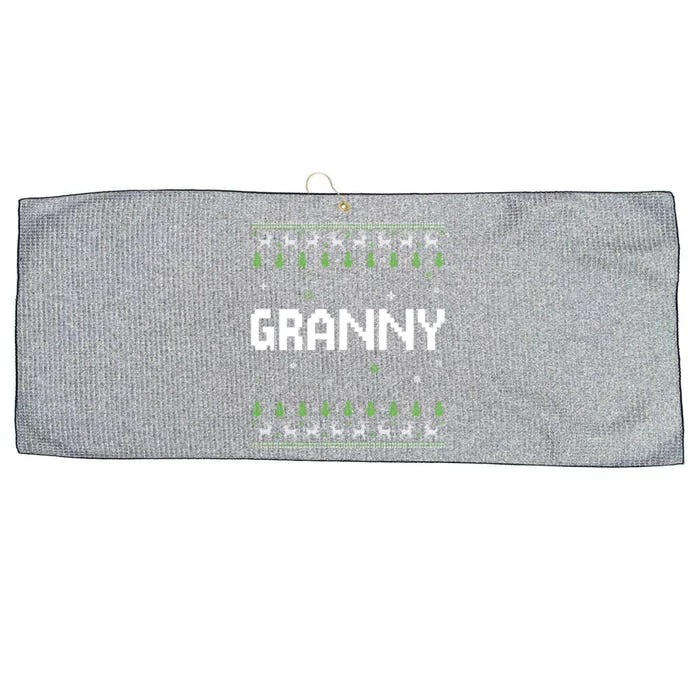 Funny Ugly Xmas Sweater Style Matching Granny Ugly Christmas Gift Large Microfiber Waffle Golf Towel