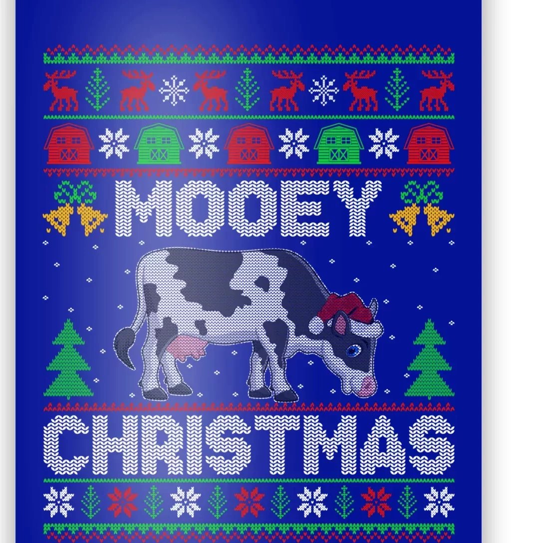 Farmer Ugly Xmas Santa Cow Farmer Mooey Christmas Cute Gift Poster