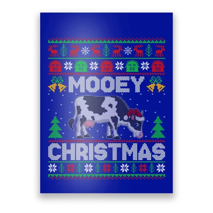 Farmer Ugly Xmas Santa Cow Farmer Mooey Christmas Cute Gift Poster