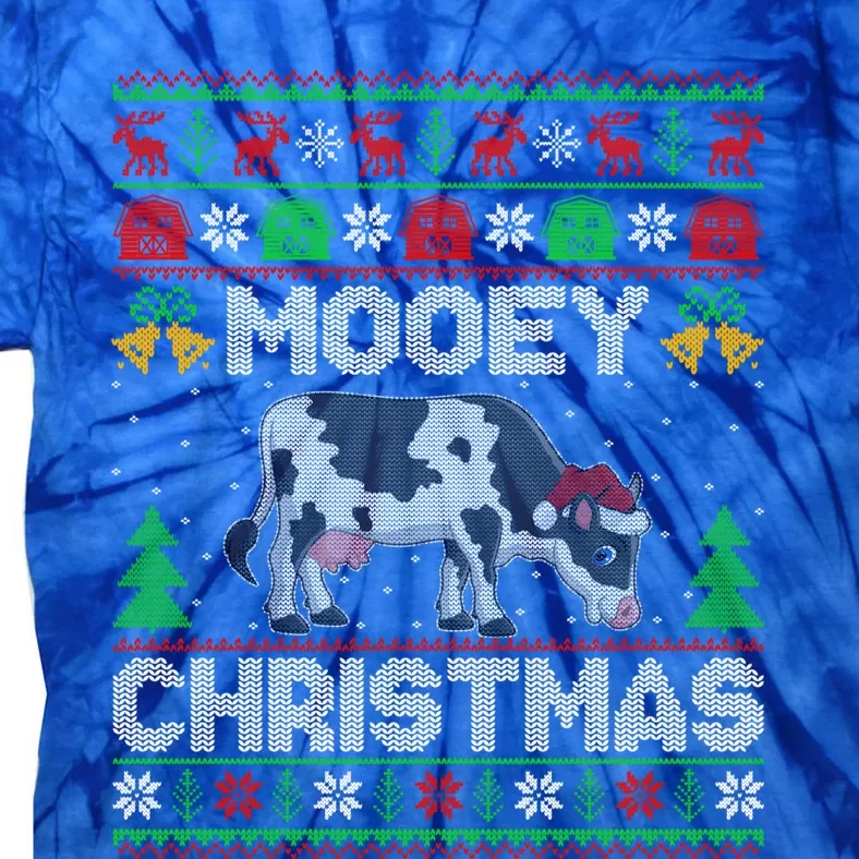 Farmer Ugly Xmas Santa Cow Farmer Mooey Christmas Cute Gift Tie-Dye T-Shirt