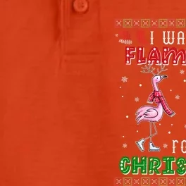 Flamingo Ugly Xmas Sweater I Want A Flamingo For Christmas Gift Dry Zone Grid Performance Polo