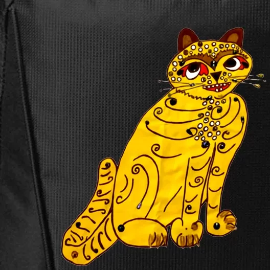 Funny Ugly Yellow Cat Gift Idea For Fan Lover City Backpack