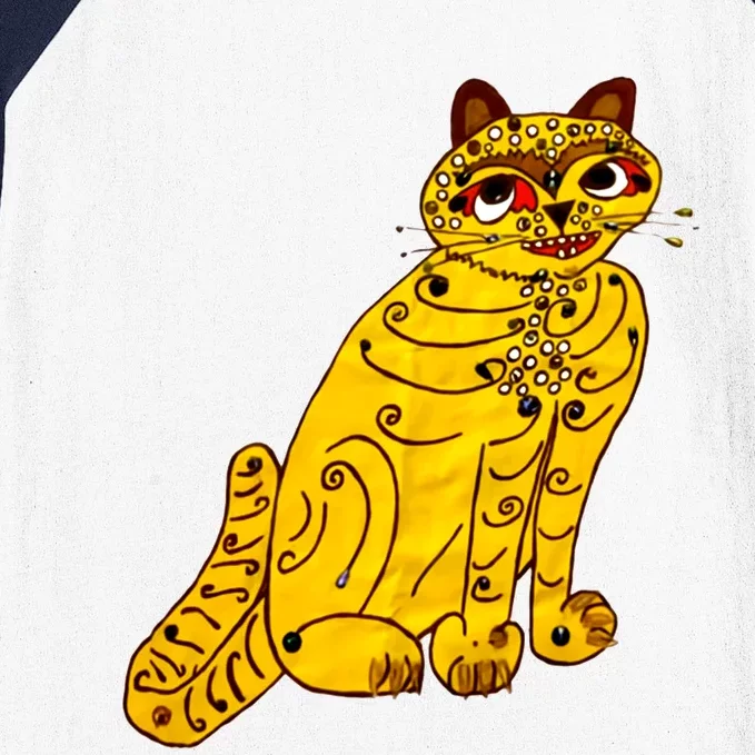 Funny Ugly Yellow Cat Gift Idea For Fan Lover Baseball Sleeve Shirt