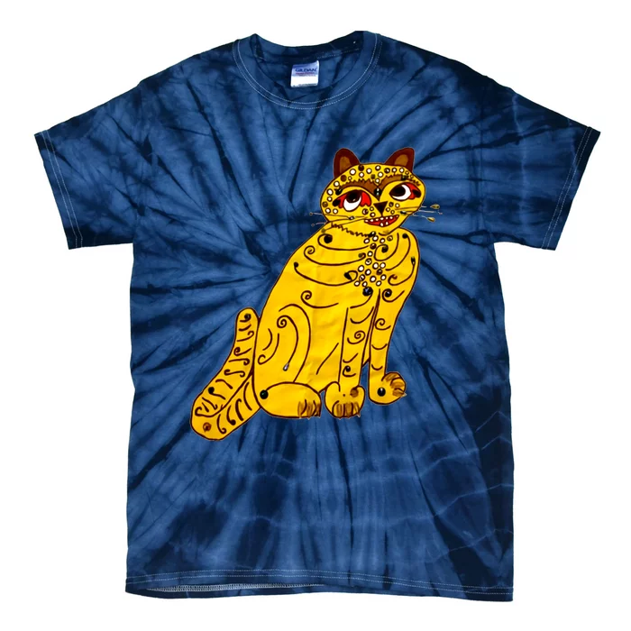 Funny Ugly Yellow Cat Gift Idea For Fan Lover Tie-Dye T-Shirt