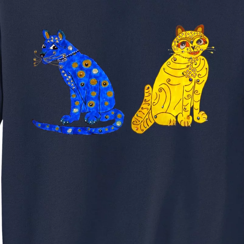 Funny Ugly Yellow Cat And Ugly Blue Cat Tall Sweatshirt