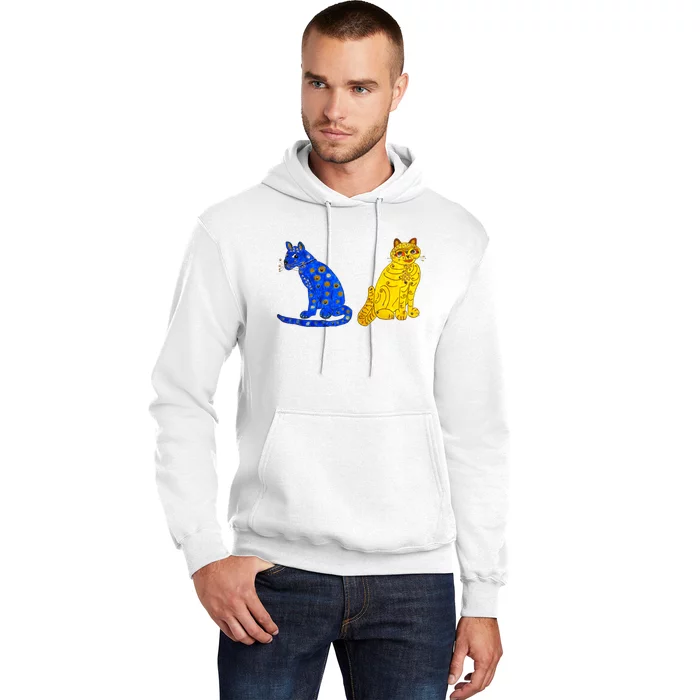 Funny Ugly Yellow Cat And Ugly Blue Cat Hoodie