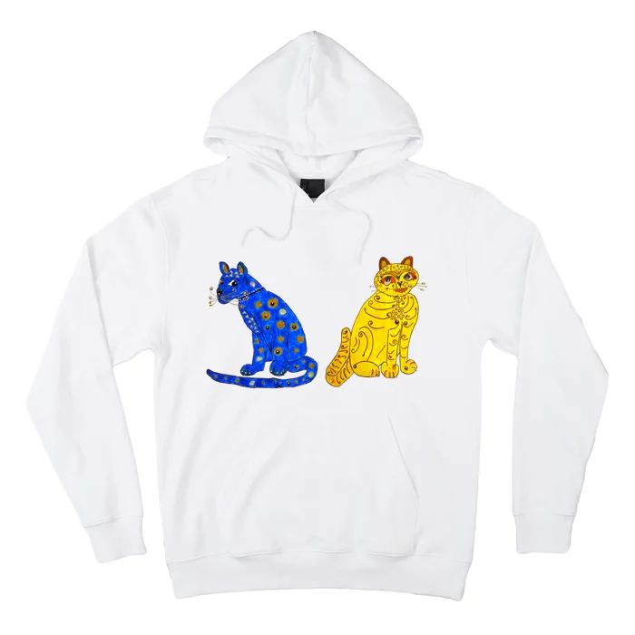 Funny Ugly Yellow Cat And Ugly Blue Cat Hoodie