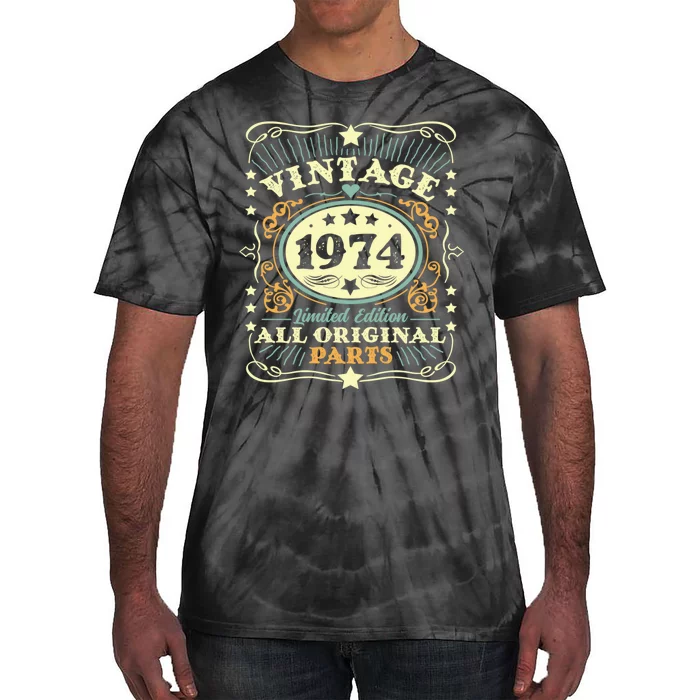 Funny Vintage 1974 Limited Edition All Original Parts Tie-Dye T-Shirt