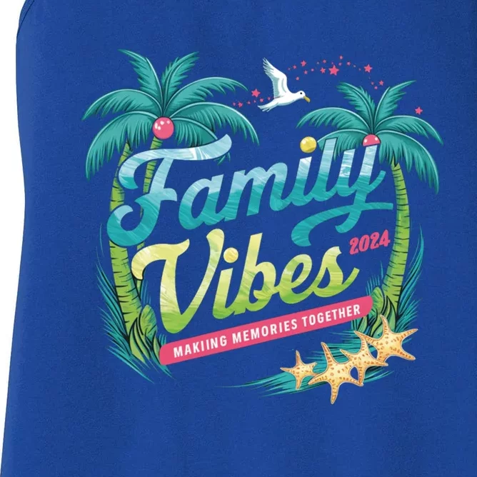 Family Vibes 2024: Tropical Beach Memories Cool Gift Women's Racerback Tank