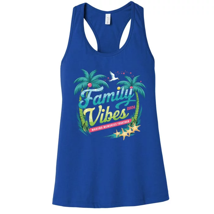 Family Vibes 2024: Tropical Beach Memories Cool Gift Women's Racerback Tank