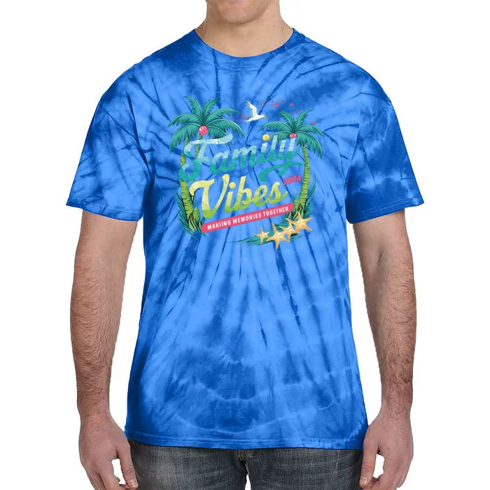 Family Vibes 2024: Tropical Beach Memories Cool Gift Tie-Dye T-Shirt