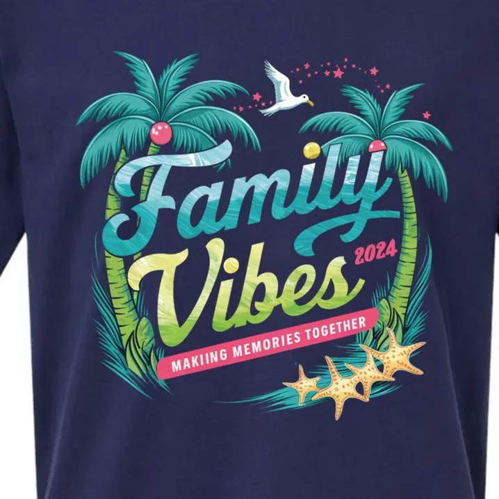 Family Vibes 2024: Tropical Beach Memories Cool Gift Sueded Cloud Jersey T-Shirt