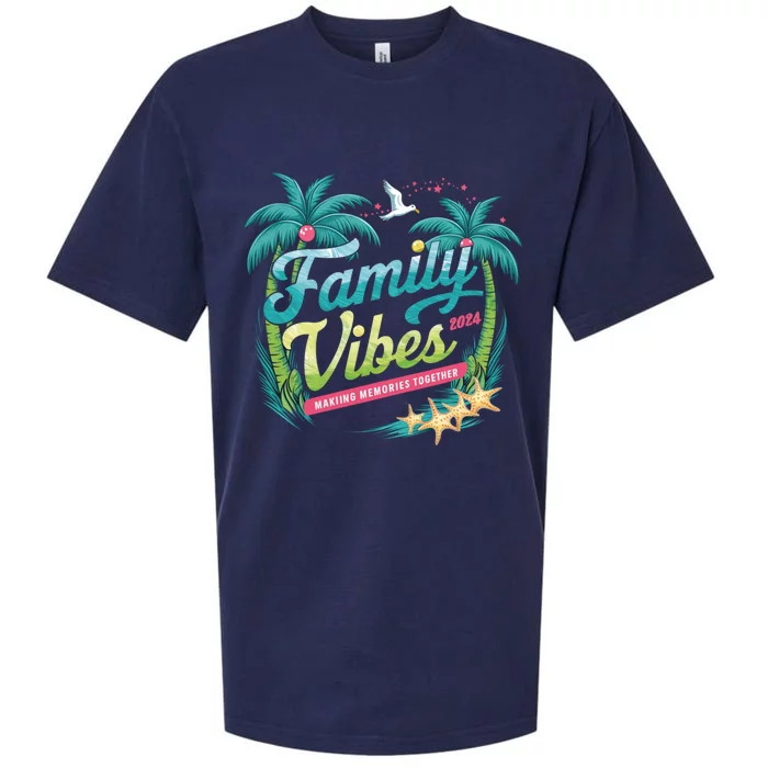 Family Vibes 2024: Tropical Beach Memories Cool Gift Sueded Cloud Jersey T-Shirt