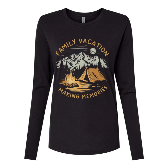 Family Vacation 2024 Mountains Matching Vacation Trip Gift Womens Cotton Relaxed Long Sleeve T-Shirt