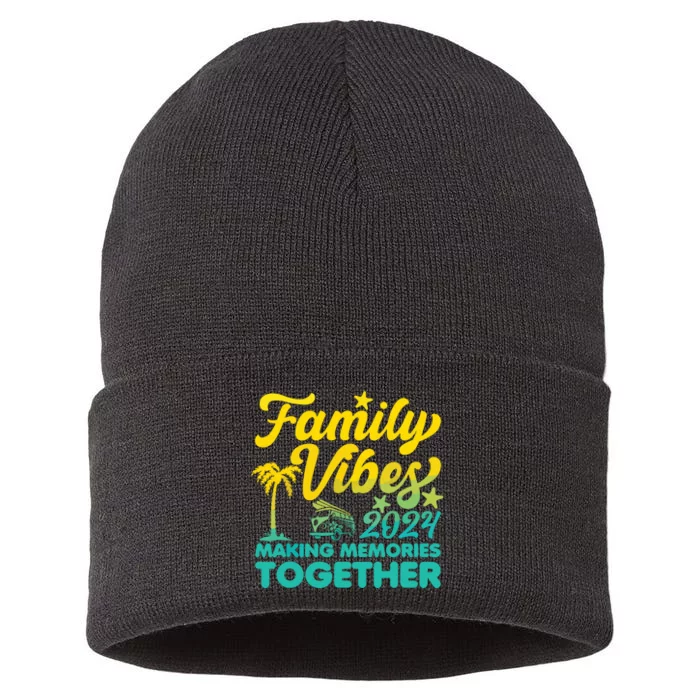 Family Vibes 2024 Making Memories Together Reunion Vacation Sustainable Knit Beanie