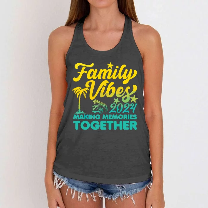 Family Vibes 2024 Making Memories Together Reunion Vacation Women's Knotted Racerback Tank