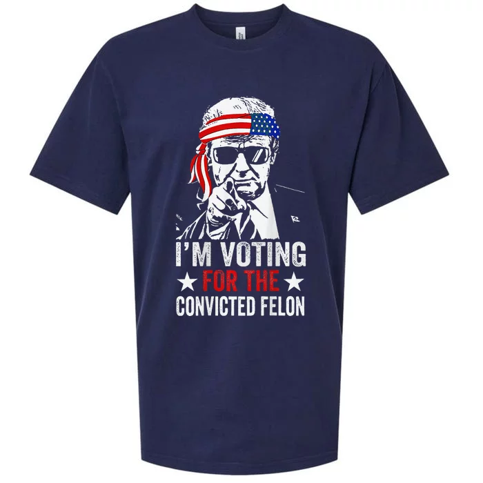 Funny Voting 2024 Im Voting For The Convicted Felon Sueded Cloud Jersey T-Shirt