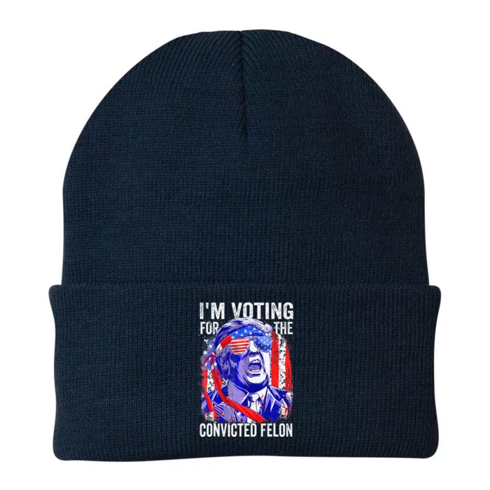 Funny Voting 2024 IM Voting For The Convicted Felon Knit Cap Winter Beanie