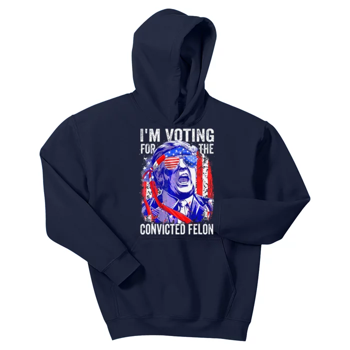 Funny Voting 2024 IM Voting For The Convicted Felon Kids Hoodie