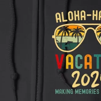 Family Vacation 2025 Aloha Hawaii Hawaiian Summer Matching Full Zip Hoodie