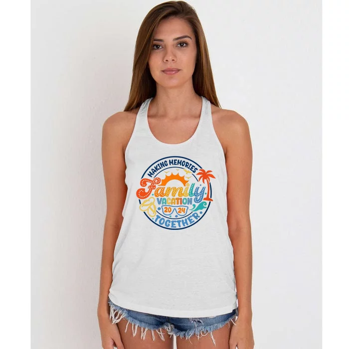 Family Vacation 2024 Creating Memories Together Women's Knotted Racerback Tank