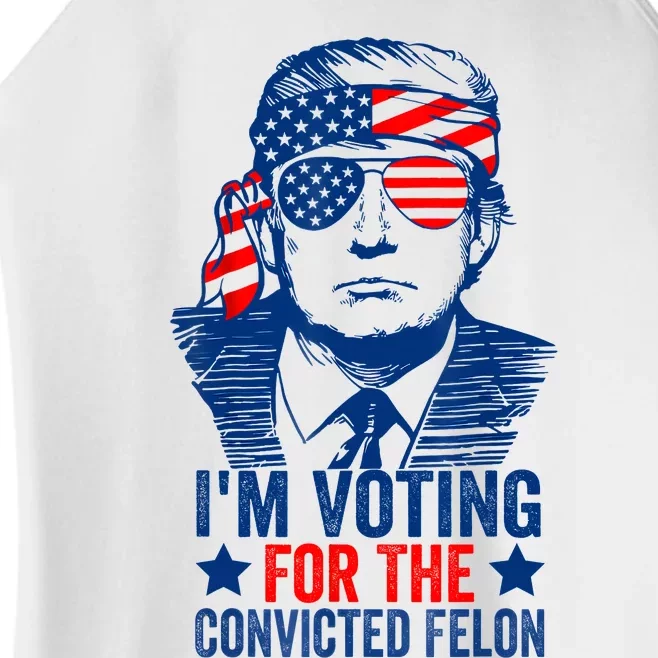 Funny Voting 2024 IM Voting For The Convicted Felon Women’s Perfect Tri Rocker Tank