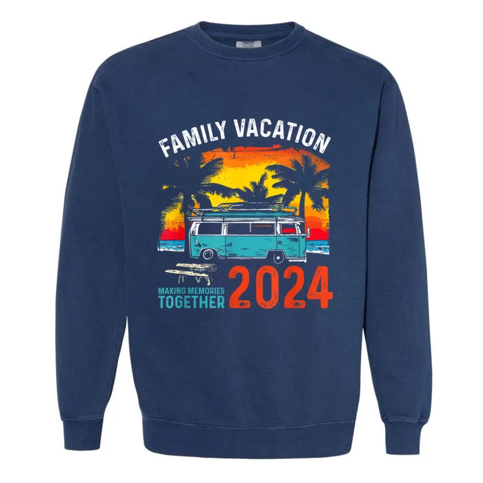 Family Vacation 2024 Beach Matching Summer Vacation 2024 Garment-Dyed Sweatshirt