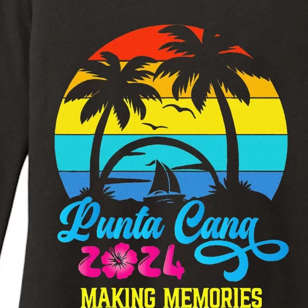 Family Vacation 2024 Dominican Republic Punta Cana Vacation Womens CVC Long Sleeve Shirt